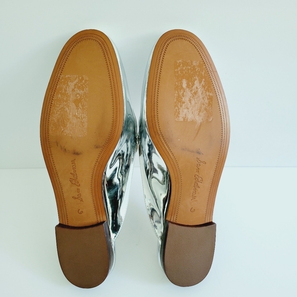 New Sam Edelman Linnie Soft Silver  Metallic Leather Mules ,Size 6M - Picture 5 of 7